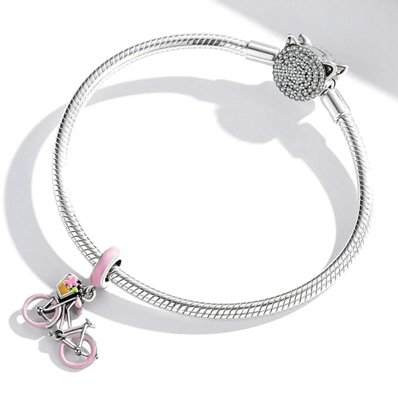 (image for) Pandora Style Pink Bicycle Dangle - SCC1975 - View 3