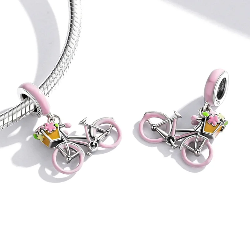 (image for) Pandora Style Pink Bicycle Dangle - SCC1975 - View 4