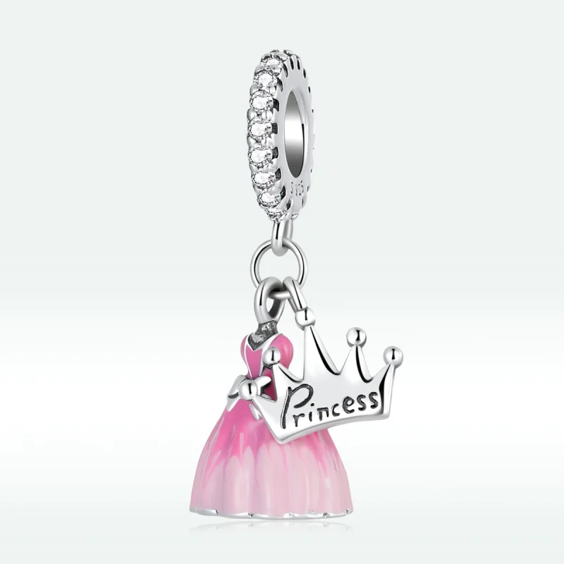 (image for) Pandora Style Princess Dress Crown Dangle - SCC2203 - View 2