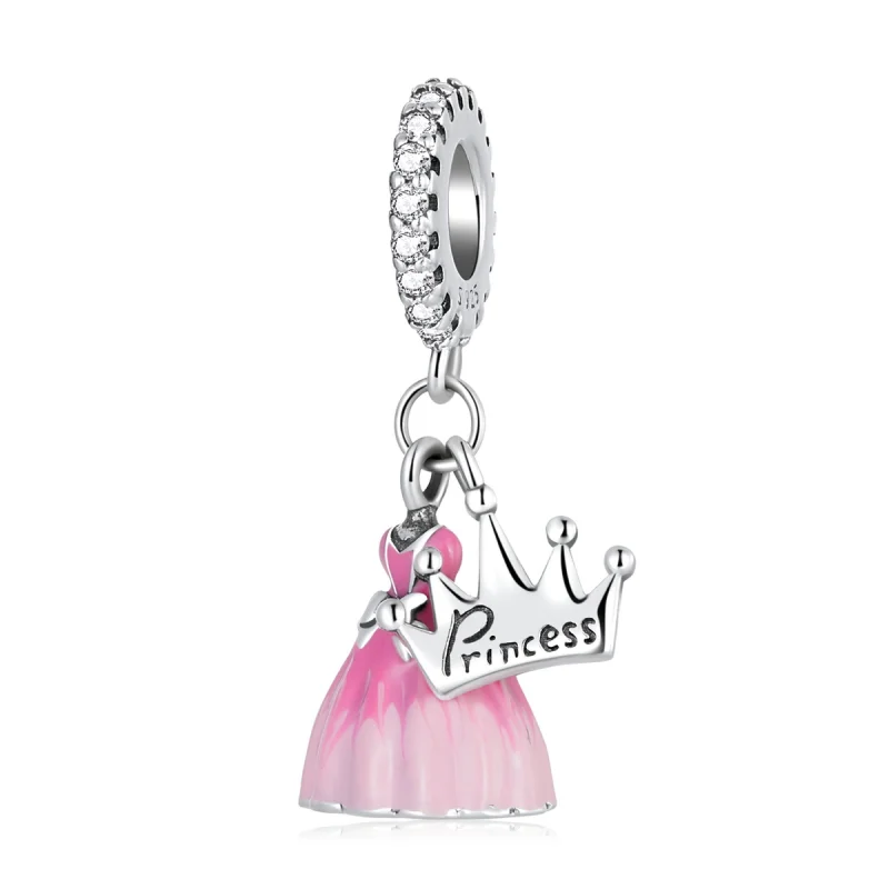 (image for) Pandora Style Princess Dress Crown Dangle - SCC2203 - Product Image