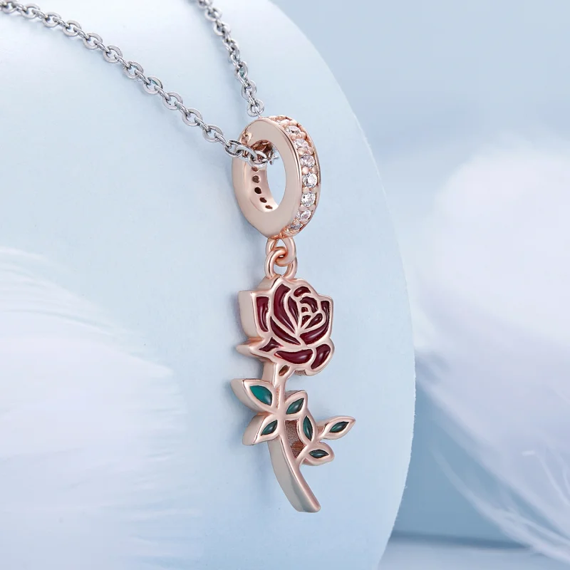 (image for) Pandora Style Red Rose Dangle - BSC642 - View 2