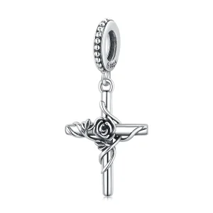 (image for) Pandora Style Rose Cross Dangle - BSC526