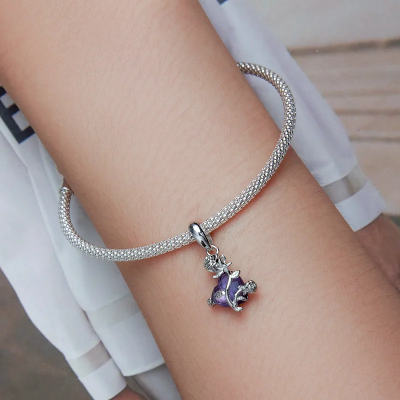 (image for) Pandora Style Rose Heart Dangle - BSC661 - View 5