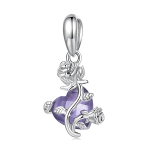 (image for) Pandora Style Rose Heart Dangle - BSC661