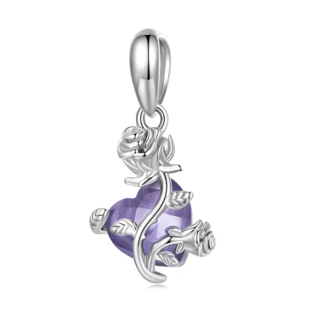 Pandora Style Rose Heart Dangle - BSC661 Pandora Style Rose Heart Dangle - BSC661