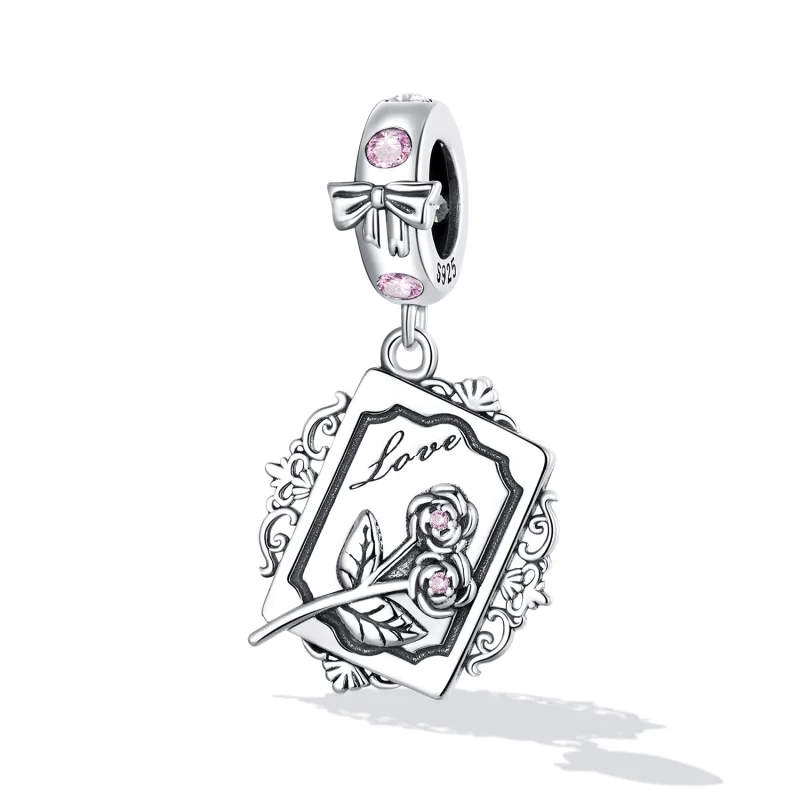 (image for) Pandora Style Rose Invitation Dangle - SCC2262 - View 2