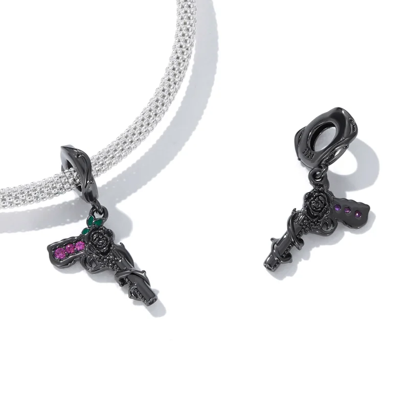 (image for) Pandora Style Rose Pistol Dangle - SCC2241 - View 4