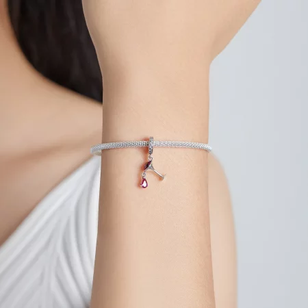 Pandora Style Shaken Wine Glass Dangle - SCC1997