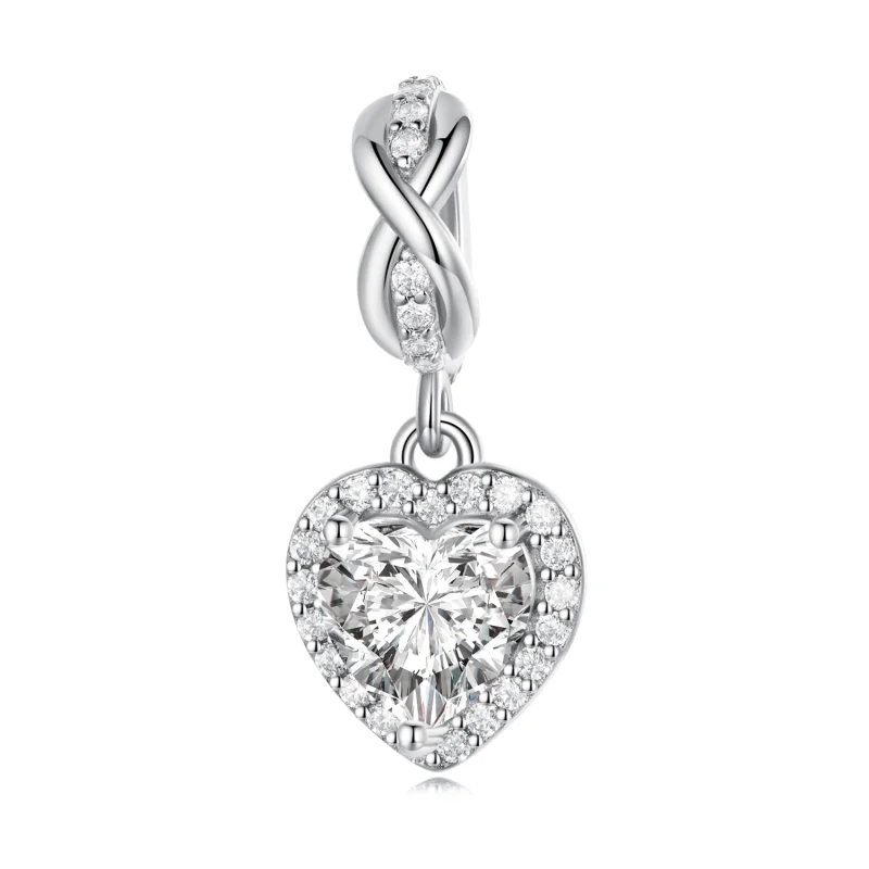 (image for) Pandora Style Shining Heart Dangle - BSC663 - Product Image