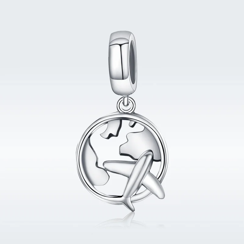 (image for) Pandora Style Silver A Dream of Traveling Around Dangle - SCC242 - View 2