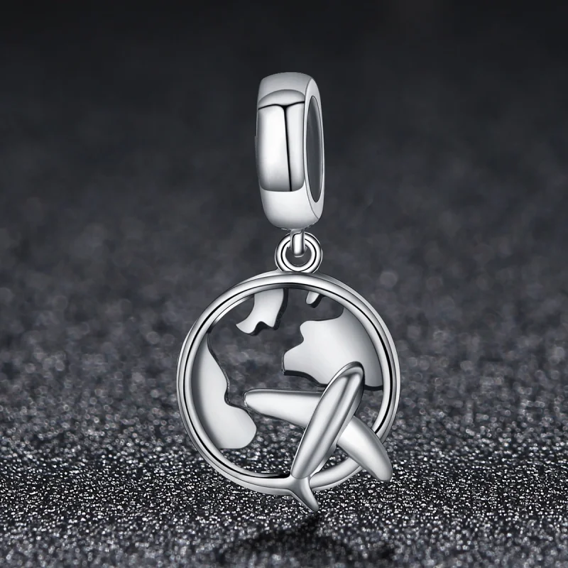 (image for) Pandora Style Silver A Dream of Traveling Around Dangle - SCC242 - View 3