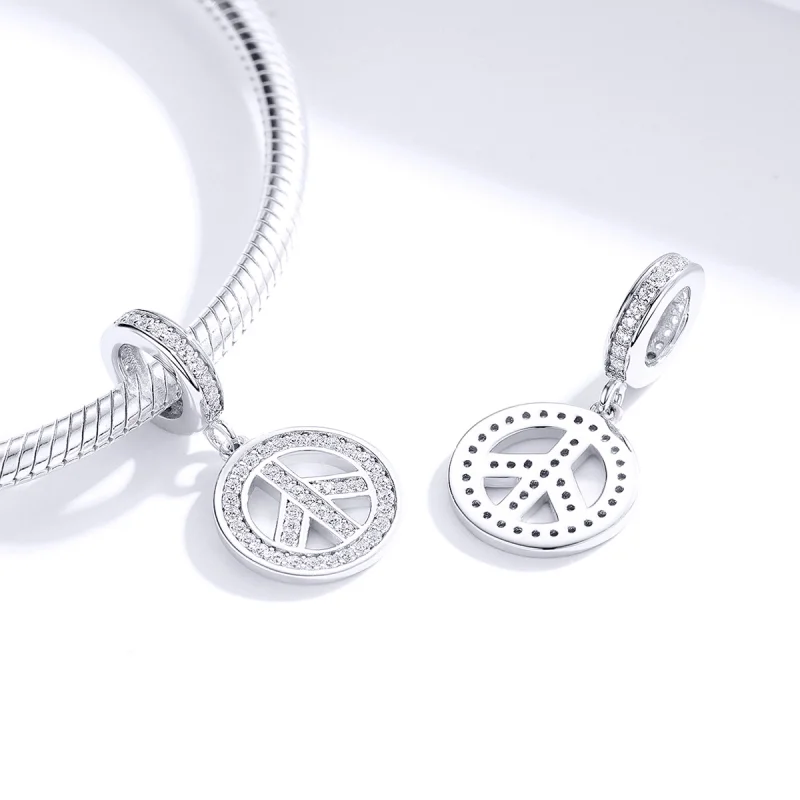 (image for) Pandora Style Silver Anti-War Dangle - SCC1367 - View 4