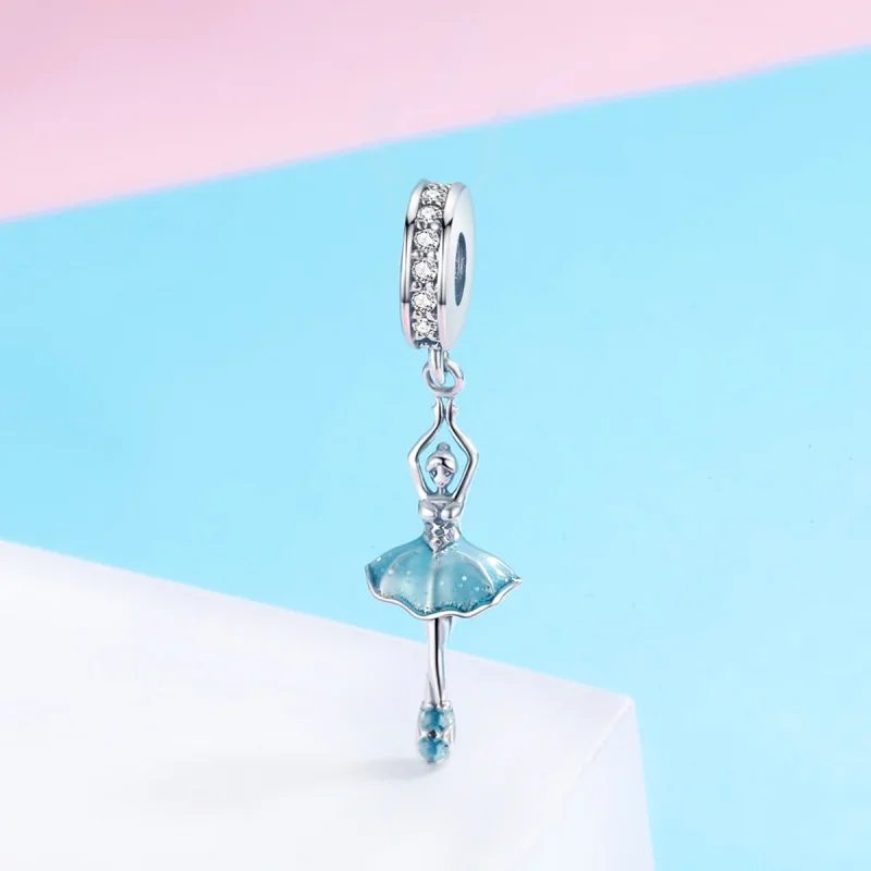 (image for) Pandora Style Silver Ballerina Dangle - SCC514 - View 3