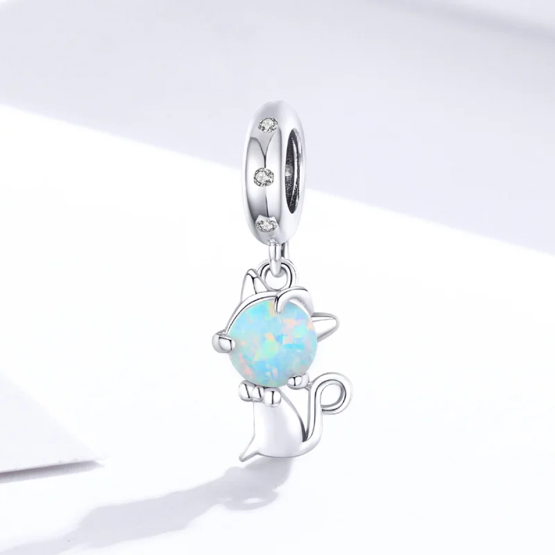 (image for) Pandora Style Silver Beloved Kitty Dangle - BSC235 - View 2