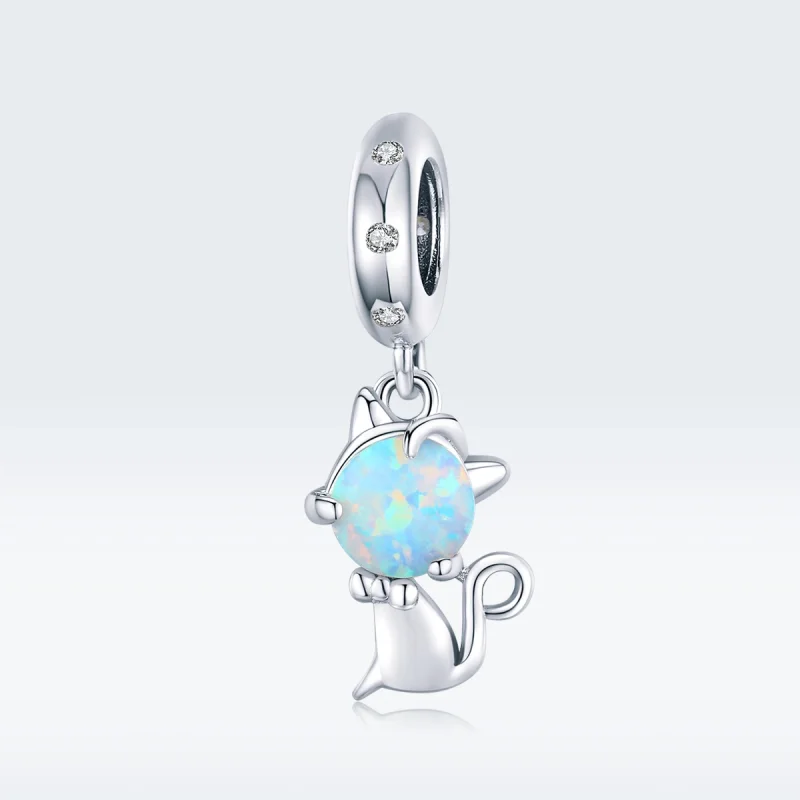 (image for) Pandora Style Silver Beloved Kitty Dangle - BSC235 - View 5