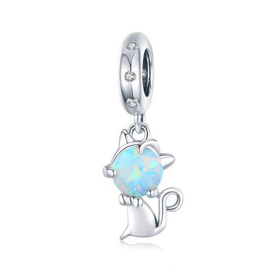 Pandora Style Silver Beloved Kitty Dangle - BSC235