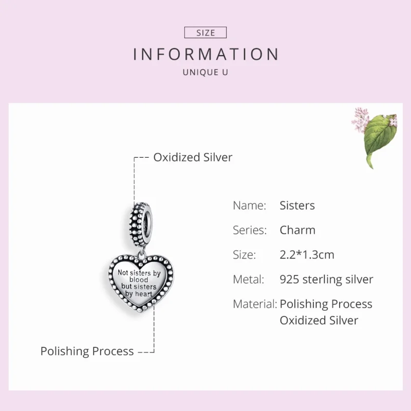 (image for) Pandora Style Silver Bestie Dangle - SCC1396 - View 6