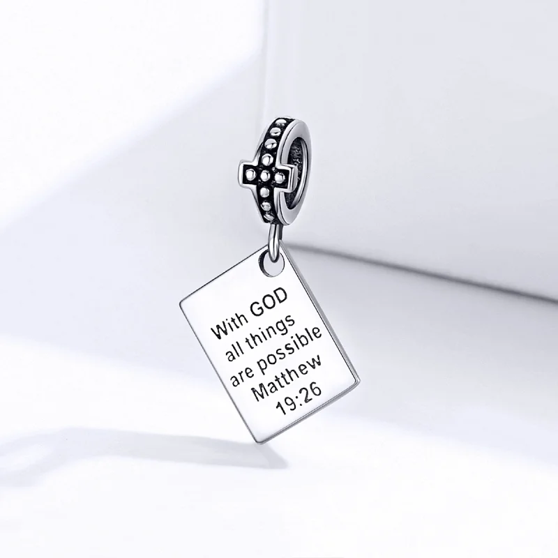 (image for) Pandora Style Silver Bible Dangle - SCC1424 - View 2