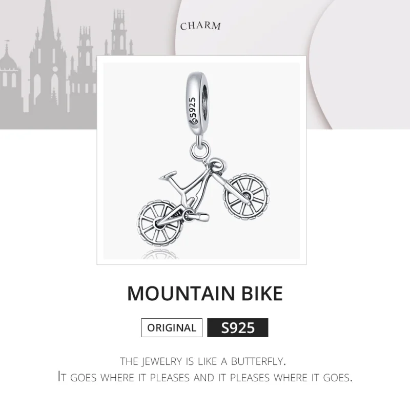 (image for) Pandora Style Silver Bicycle Dangle - BSC384 - View 6