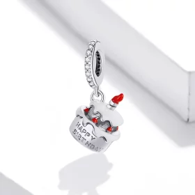 Pandora Style Silver Birthday Cake Dangle - SCC1848 Pandora Style Silver Birthday Cake Dangle - SCC1848