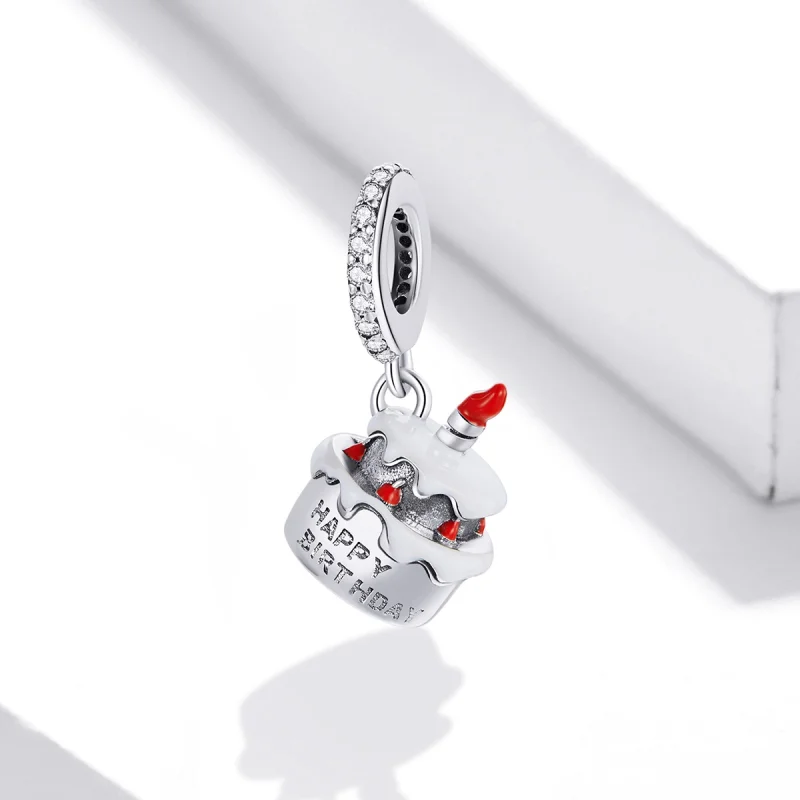 (image for) Pandora Style Silver Birthday Cake Dangle - SCC1848 - View 2