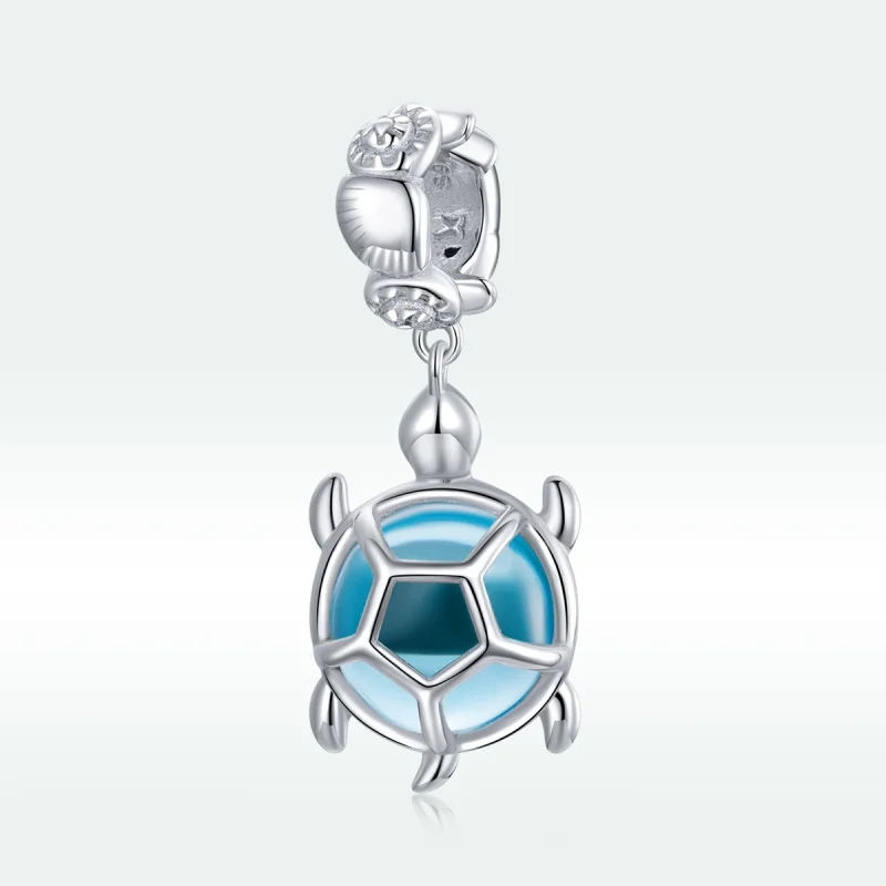 (image for) Pandora Style Silver Blue Murano Glass Turtle Dangle - SCC1804 - View 5
