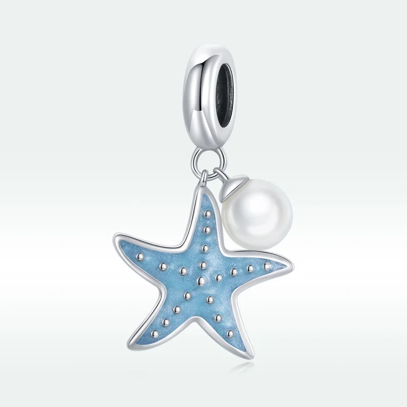 (image for) Pandora Style Silver Blue Starfish Dangle - SCC1807 - View 5