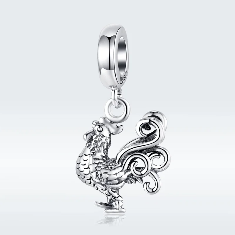 (image for) Pandora Style Silver Brave Rooster Dangle - SCC1337 - View 5