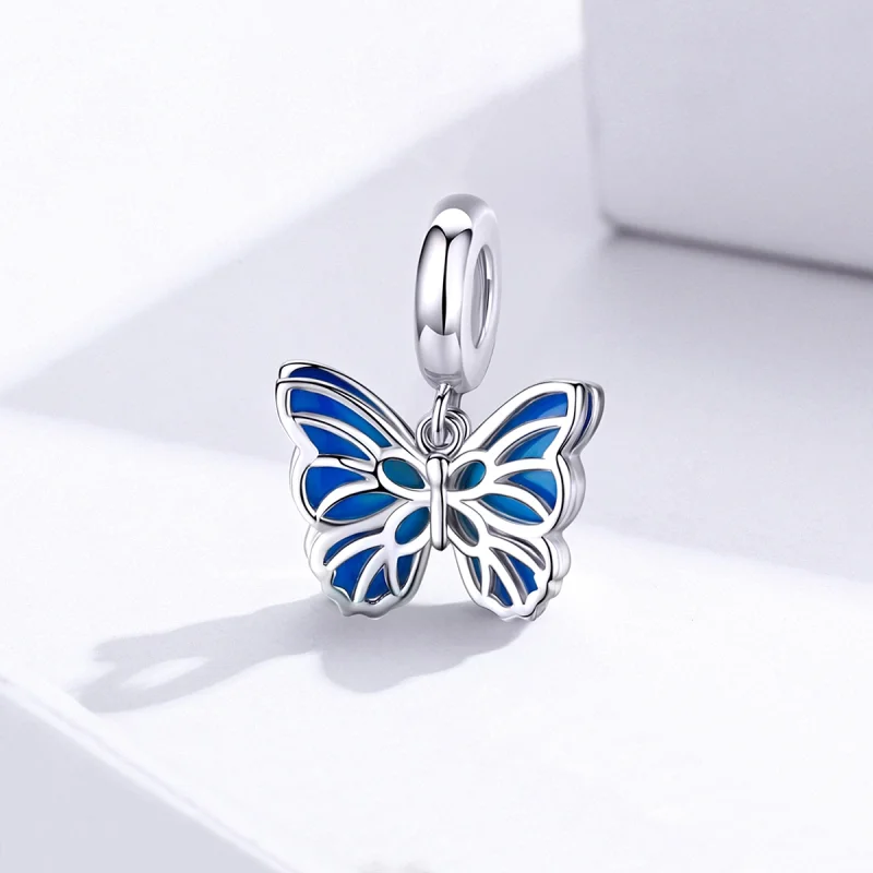 (image for) Pandora Style Silver Butterfly Dangle - BSC149 - View 2