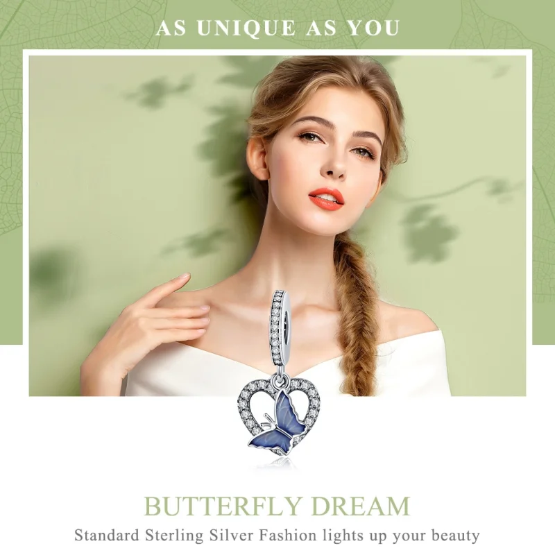 (image for) Pandora Style Silver Butterfly Dream Dangle - SCC818 - View 6