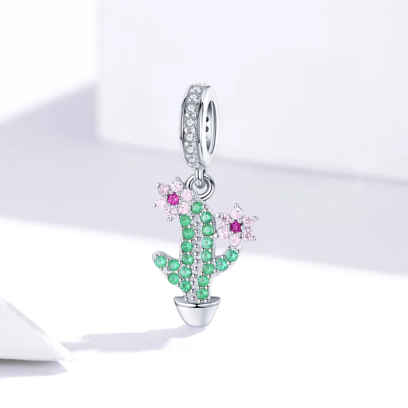 (image for) Pandora Style Silver Cactus Dangle - BSC121 - View 2