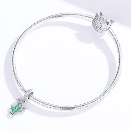 Pandora Style Silver Cactus Dangle - BSC121