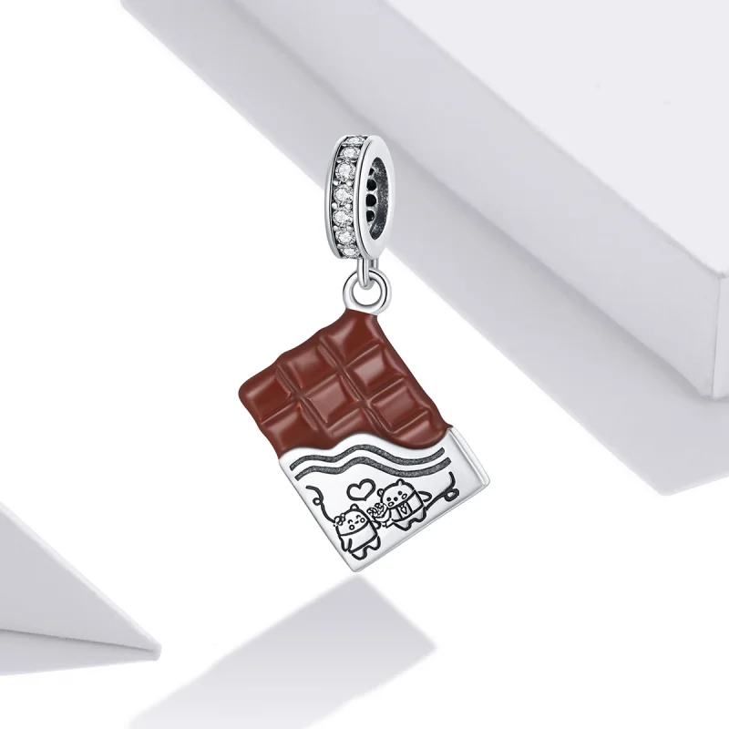 (image for) Pandora Style Silver Chocolate Love Dangle - SCC1782 - View 2