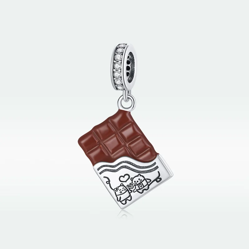 (image for) Pandora Style Silver Chocolate Love Dangle - SCC1782 - View 5