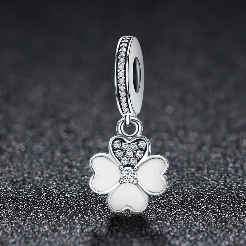 (image for) Pandora Style Silver Clover Dangle - SCC259 - View 2