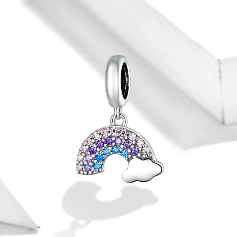 (image for) Pandora Style Silver Colorful Rainbow Dangle - SCC1625 - View 2