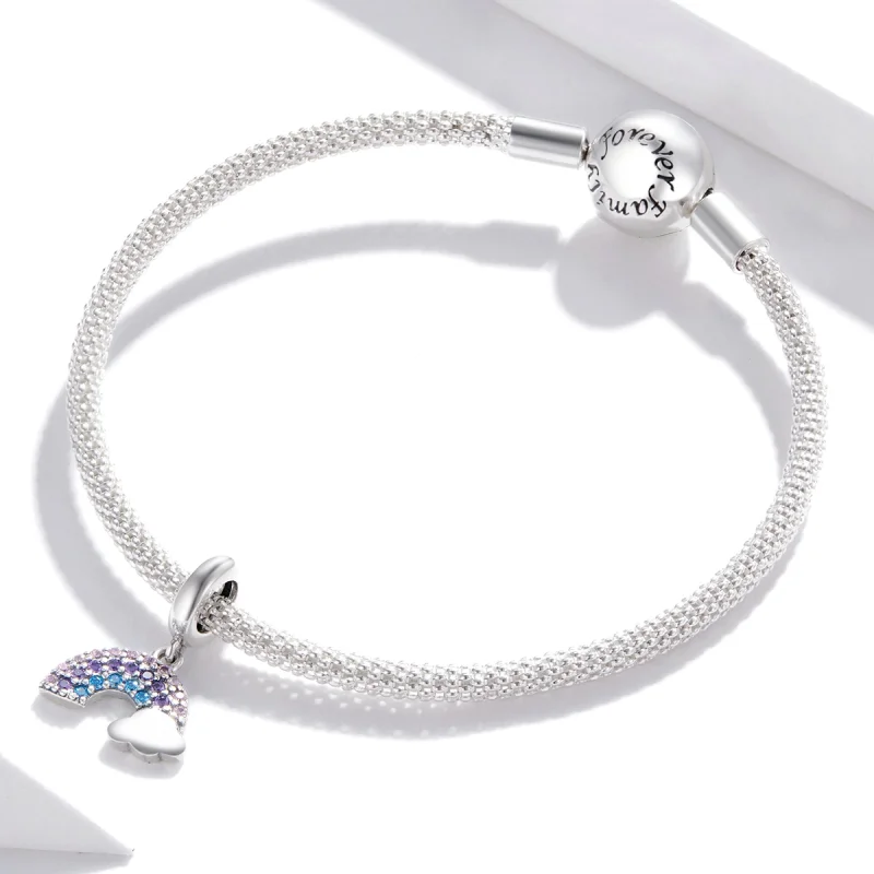 (image for) Pandora Style Silver Colorful Rainbow Dangle - SCC1625 - View 3