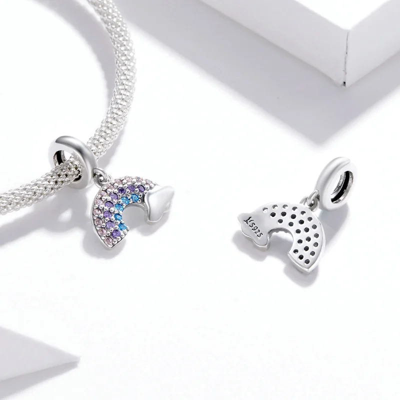 (image for) Pandora Style Silver Colorful Rainbow Dangle - SCC1625 - View 4