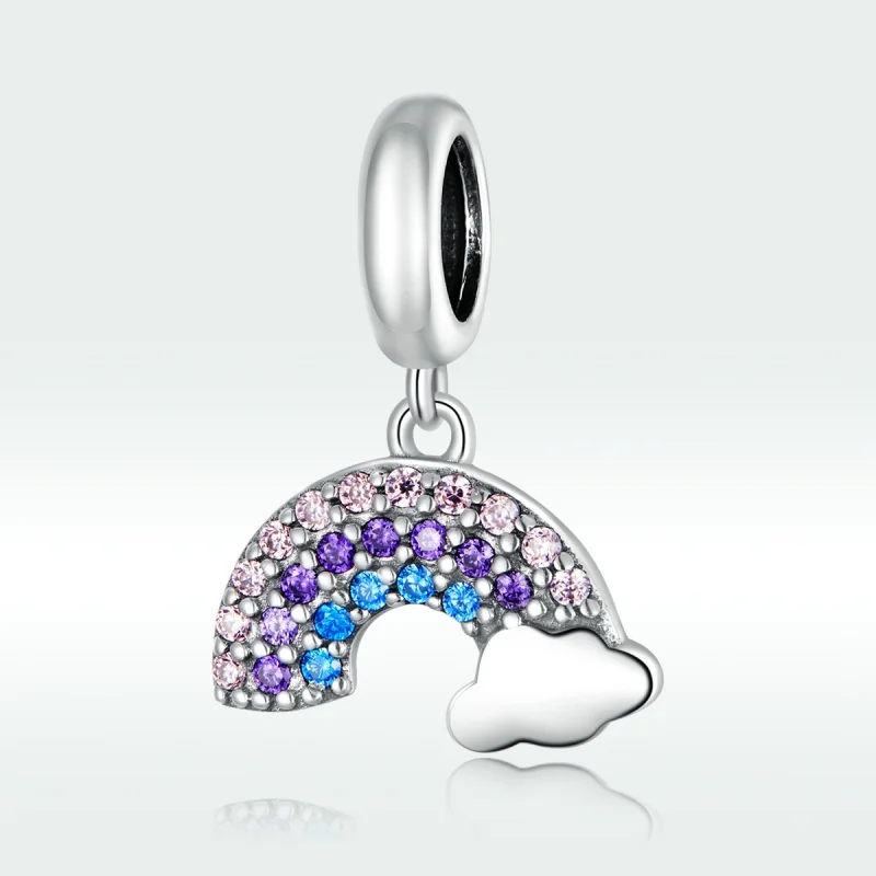 (image for) Pandora Style Silver Colorful Rainbow Dangle - SCC1625 - View 5