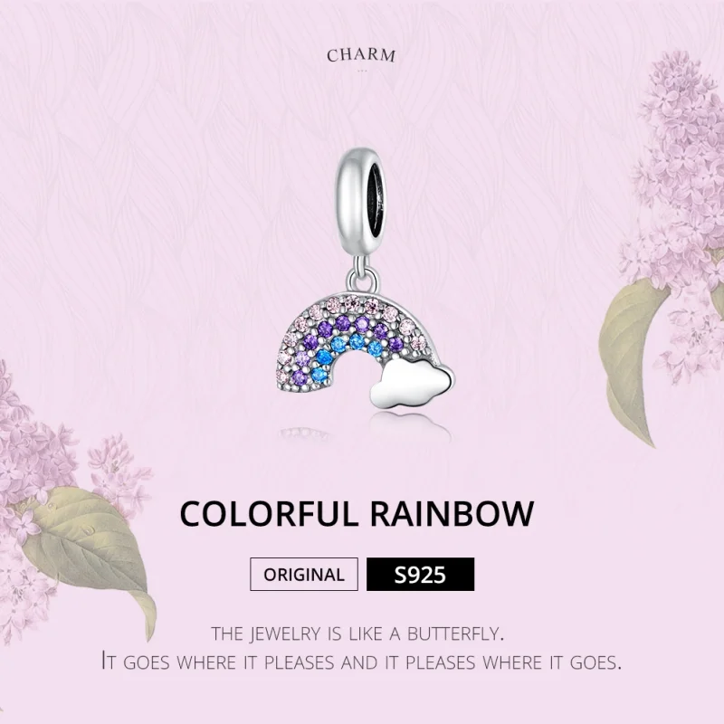 (image for) Pandora Style Silver Colorful Rainbow Dangle - SCC1625 - View 6