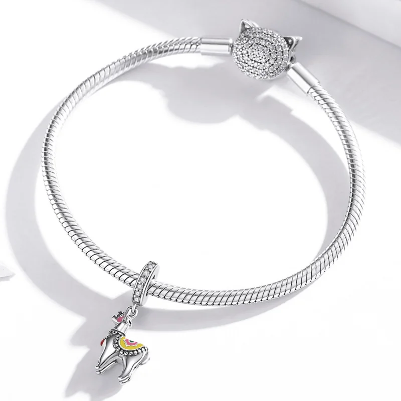 (image for) Pandora Style Silver Cute Alpaca Dangle - SCC1737 - View 3