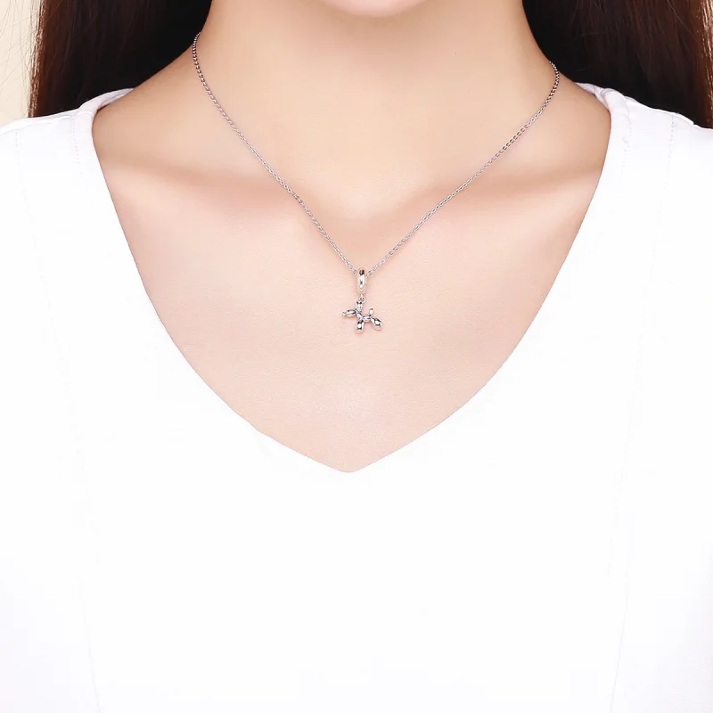 (image for) Pandora Style Silver Cute Balloon Dog Dangle - SCC981 - View 5