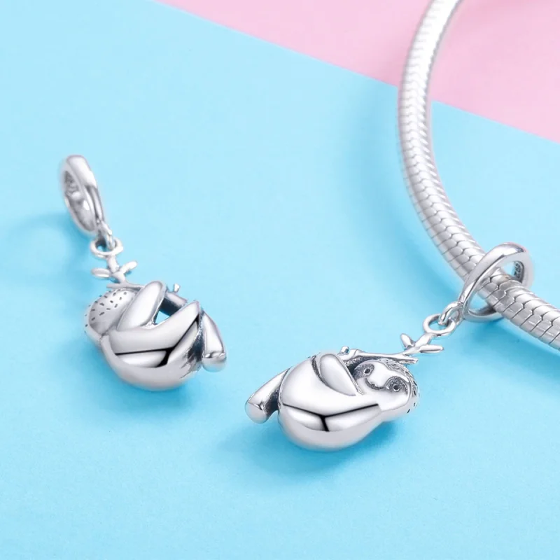 (image for) Pandora Style Silver Cute Sloth Dangle - SCC866 - View 3