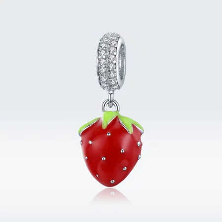 Pandora Style Silver Cute Strawberry Dangle - SCC1537