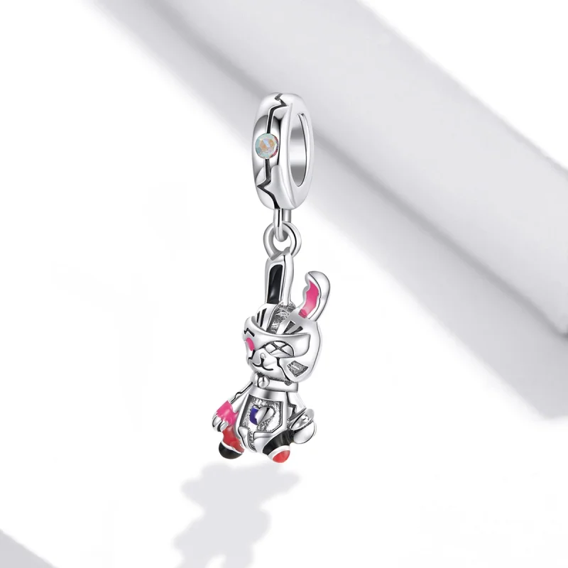 (image for) Pandora Style Silver Cyberpunk - Mechanical Rabbit Dangle - SCC1841 - View 2
