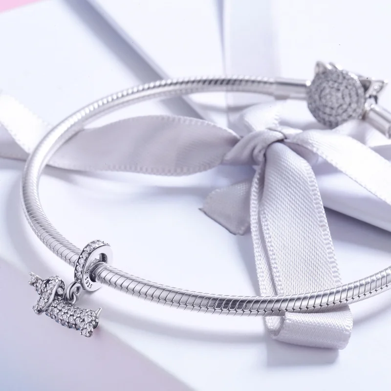 (image for) Pandora Style Silver Dachshund Sausage Dog Dangle - SCC709 - View 4