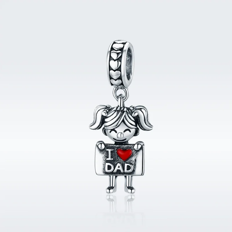 (image for) Pandora Style Silver Daddy's Girl Dangle - SCC690 - View 2