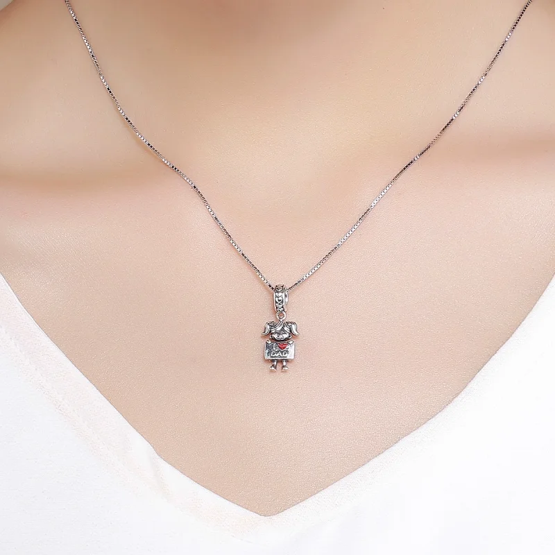 (image for) Pandora Style Silver Daddy's Girl Dangle - SCC690 - View 3