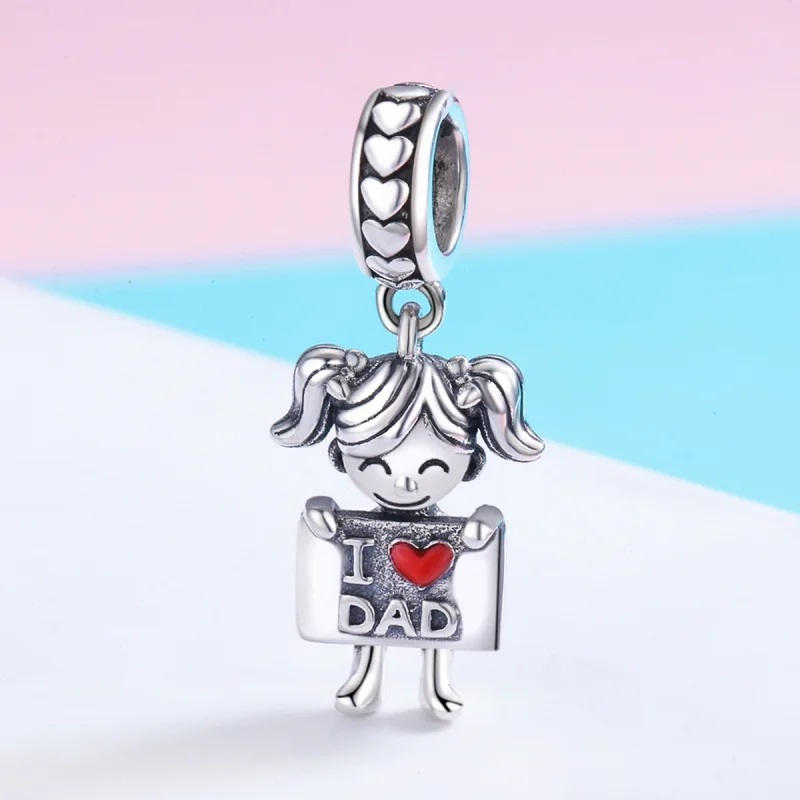 (image for) Pandora Style Silver Daddy's Girl Dangle - SCC690 - View 4