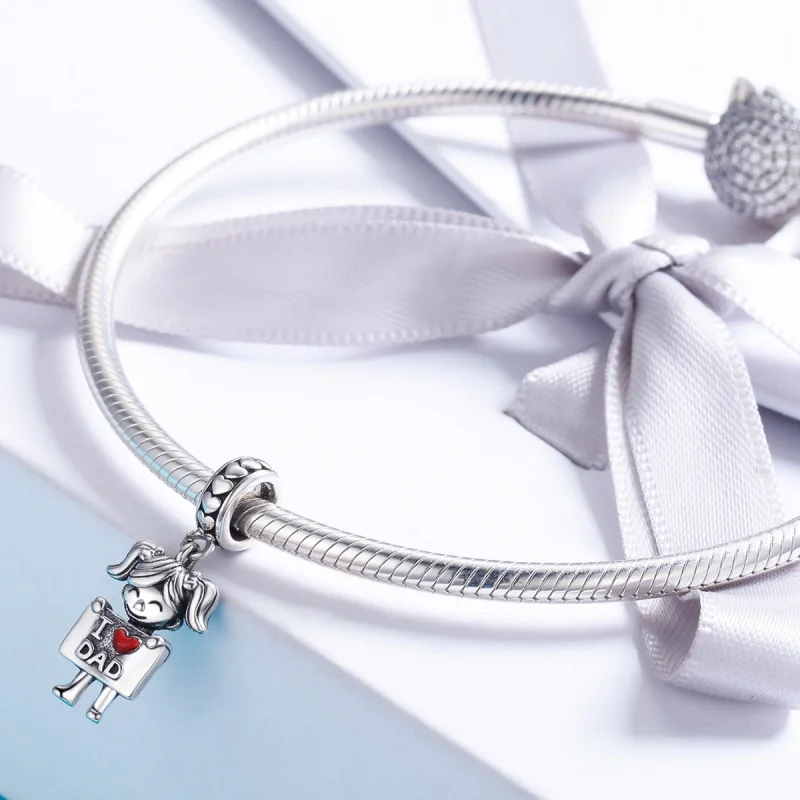 (image for) Pandora Style Silver Daddy's Girl Dangle - SCC690 - View 5